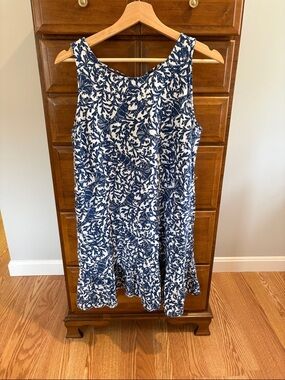 Lilly Pulitzer Navy and White Floral Midi Dress